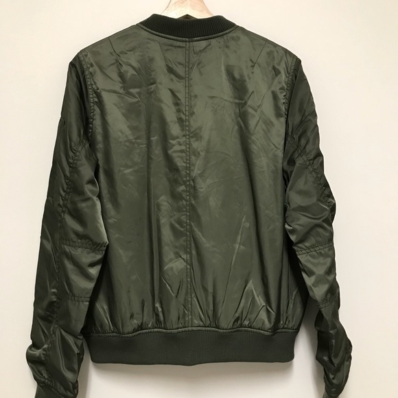 Green Bomber Jacket Junoir XL nwt green jacket Woman’s green jacket - Picture 8 of 8